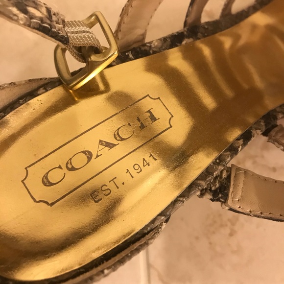 Size 9 Coach Snake skin heels